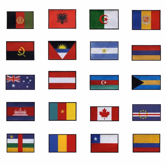 Patch de bandeira nacional de Kiribati personalizado bordado popular por atacado